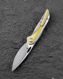 Bestech Senu BT2601A Stonewash Titanium Ultem Inlays Handle Folding Knife Closed View