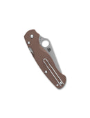 Spyderco Paramilitary 2 Lightweight C81PBN15V2 closed view – brown FRN handle with Compression Lock and wire clip