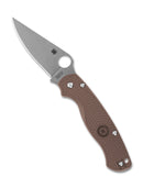 Spyderco Paramilitary 2 Lightweight C81PBN15V2 open position – CPM 15V PlainEdge clip point blade with brown FRN handle