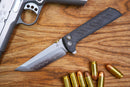 North Mountain Blade Chop 2 – SLD-Magic Carbon Fiber Knife | .45 Thumb Disc & Button Lock (2406-CF)