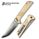 North Mountain Blade Chop 2 Stipe – 3.5" SLD-Magic San Mai Tanto | Aluminum Bronze Handle (2410E)