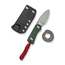 We Knife Co Ltd Baby Banter 2.39" Nitro-V Green Canvas Micarta C23045-2