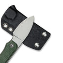 We Knife Co Ltd Baby Banter 2.39" Nitro-V Green Canvas Micarta C23045-2