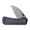 We Knife Co Ltd Baby Banter 2.32" Nitro-V Canvas Micarta Purple C19068SC-2