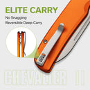 We Knife Co Ltd Chevalier II 3.47" 14C28N Aluminum Orange C20022B-2