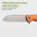We Knife Co Ltd Chevalier II 3.47" 14C28N Aluminum Orange C20022B-2