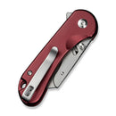 We Knife Co Ltd Elementum Utility 2.26" 6Cr13 Aluminum Burgundy C23039B-5