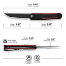 We Knife Co Ltd KwaiQ 2.97" Nitro-V Burgundy / Black G10 C23015-1