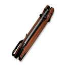 We Knife Co Ltd Yonder 2.88" Damascus Guibourtia Wood Black C23073B-DS1