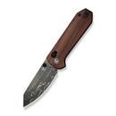 We Knife Co Ltd Yonder 2.88" Damascus Guibourtia Wood Black C23073B-DS1