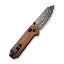 We Knife Co Ltd Yonder 2.88" Damascus Guibourtia Wood Black C23073B-DS1