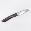 Clark Custom Knives Model 72 Flipper – CPM154 Ironwood & Carbon Fiber Liner Lock Custom Folding Knife