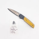 Clark Custom Knives Model 76 Flipper – Takefu VG10 Zirc & Natural G-Carta Liner Lock Custom Folding Knife