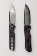 Critical Strike X504-SA-PRCF – 3.39" Satin VG10 Crossbar Lock Knife Purple/Red/Orange Carbon Fiber Exclusive