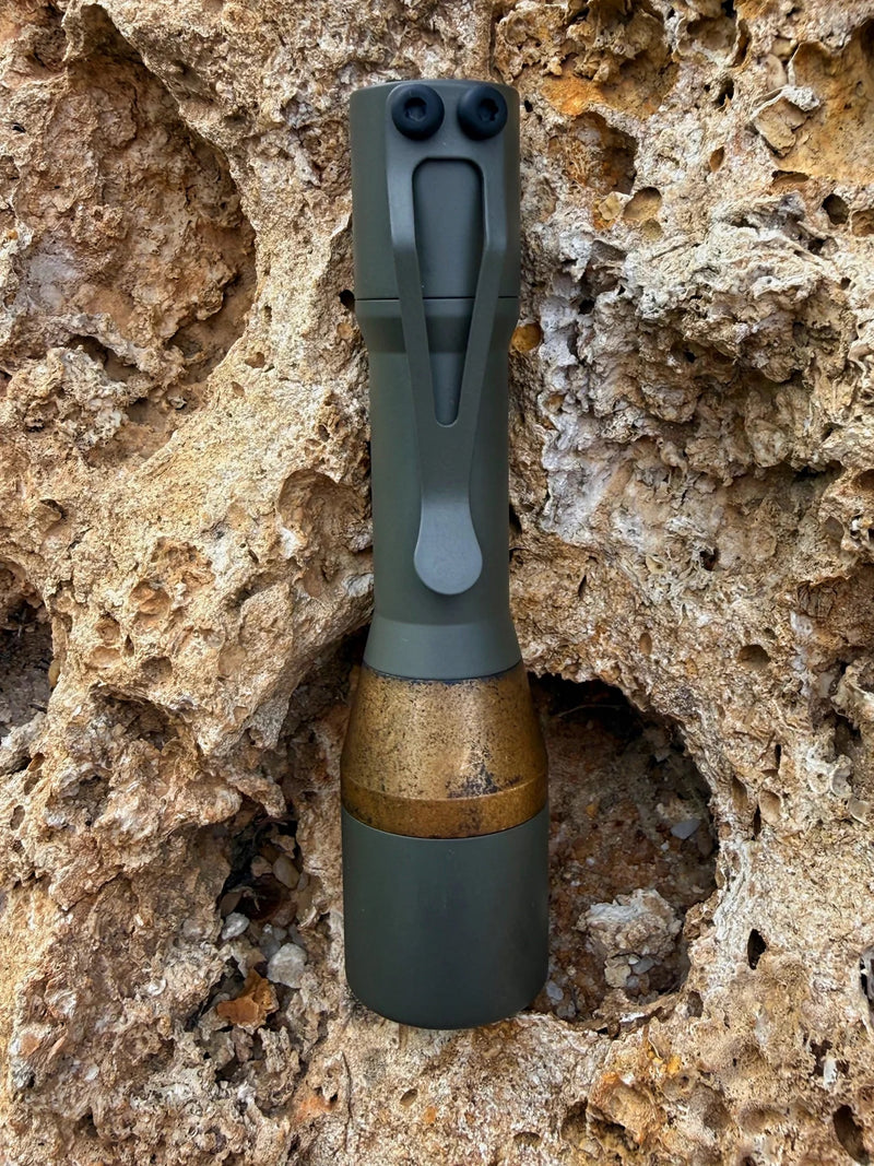 fenix copper flashlight CWF Mini Turbo – 55,000 Candela 14500 Titanium / Copper Flashlight (USA  Made, Moss Cerakote, Copper)