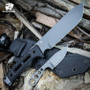 HX Outdoors Rock Apex Pro D-342 with carbon fiber pattern Kydex sheath and 5Cr15 companion knife