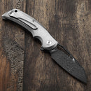 DreamTech D3503D open position showing Damascus steel blade