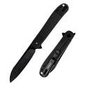 DreamTech D4370VB front view – 4.02″ VG10 folding knife with black titanium handle