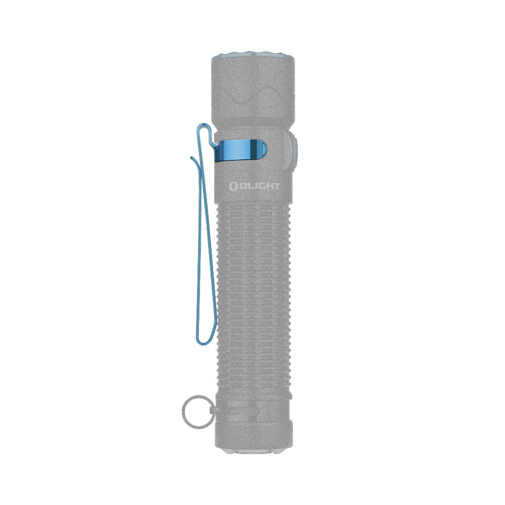 thumbnail image 2 of Olight Blue Metal Pocket Clip For Warrior Mini & S2R Baton II Flashlights - Pack Of 2 2 of 2