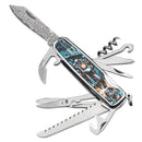 HX Outdoors DAMASK MOTORIX DD-14A front view – 5.59" 9-in-1 VG10 Damascus multi-tool