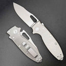 Demko Knives Shark-A-Tac MagnaCut Smooth Titanium Spike – 3.5" Stonewashed CPM MagnaCut Blade, Titanium Handle