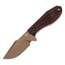 Tenable Tiny Dancer G014A2 – 3.17" Rose Gold Coated D2 Drop Point Blade, Black & Red G-mascus Handle, Fixed Blade EDC Knife
