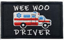 Wee Woo Driver Ambulance Embroidered Morale Patch E-YJC4 front view – 3.15″ x 1.97″ ambulance embroidered patch