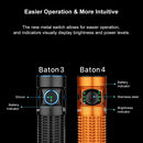 Olight Baton 4 Premium Orange 1300 Lumen Rechargeable EDC Flashlight w/ Charging Case