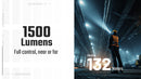 Nitecore EDC07 beam shot - 1500 lumens reaching 132 meters