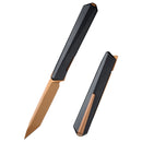 Remette RT-ELIGO EGA2 front view – 2.76" bronze pearlescent M390 tanto titanium folding knife
