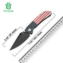 Tenable Fenrir T1034V9 – Jade G10 American Flag Handle, 3.48" Blackwashed Nitro-V Blade, Sparrow Knife Co. Design