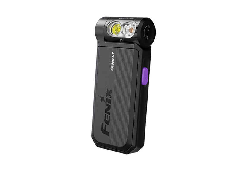 Fenix SW05R-UV USB-C Rechargeable Multipurpose Clip On LED Flashlight w/ UV Light Fenix