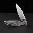 FerraMonster AURORA RAYS FM23002-A – 3.46" M390 Drop Point Titanium Frame Lock Knife