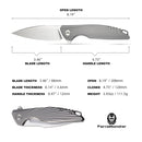 FerraMonster AURORA RAYS FM23002-A – 3.46" M390 Drop Point Titanium Frame Lock Knife