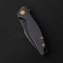 FerraMonster AURORA RAYS FM23002-C – 3.46" M390 Drop Point Black Titanium Frame Lock Knife