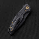 FerraMonster AURORA RAYS FM23002-C – 3.46" M390 Drop Point Black Titanium Frame Lock Knife