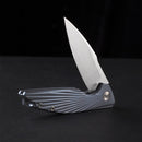 FerraMonster AURORA RAYS FM23002-D – 3.46" M390 Drop Point Blue Titanium Frame Lock Knife
