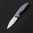 FerraMonster AURORA RAYS FM23002-D – 3.46" M390 Drop Point Blue Titanium Frame Lock Knife