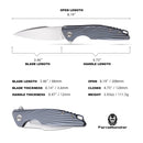 FerraMonster AURORA RAYS FM23002-D – 3.46" M390 Drop Point Blue Titanium Frame Lock Knife