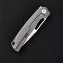 FerraMonster FERROX FM23006-B – 3.5" M390 Satin Blade, Dark Matter Black FatCarbon & Titanium Frame Lock Knife
