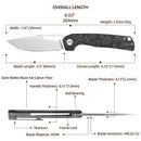 FerraMonster FERROX FM23006-B – 3.5" M390 Satin Blade, Dark Matter Black FatCarbon & Titanium Frame Lock Knife