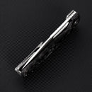 FerraMonster FERROX FM23006-B – 3.5" M390 Satin Blade, Dark Matter Black FatCarbon & Titanium Frame Lock Knife