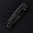 FerraMonster FERROX FM23006-C – 3.5" Black Stonewash M390 Blade, Dark Matter Green FatCarbon & Titanium Frame Lock Knife