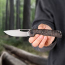 FerraMonster FERROX FM23006-D – 3.5" M390 Satin Blade, Dark Matter Copper FatCarbon & Titanium Frame Lock Knife