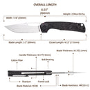 FerraMonster FERROX FM23006-E – 3.5" M390 Satin Blade, Dark Matter Purple FatCarbon & Titanium Frame Lock Knife