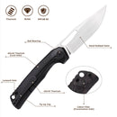 FerraMonster FERROX FM23006-E – 3.5" M390 Satin Blade, Dark Matter Purple FatCarbon & Titanium Frame Lock Knife