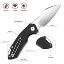 FerraMonster Glideman CP FM23003CP-A – 3.05" Satin 154CM Blade, Black Micarta Liner Lock EDC Knife