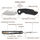 FerraMonster Glideman CP FM23003CP-A – 3.05" Satin 154CM Blade, Black Micarta Liner Lock EDC Knife