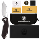 FerraMonster Glideman CP FM23003CP-B – 3.05" Satin 154CM Blade, Red Micarta Liner Lock EDC Knife