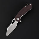 FerraMonster Glideman CP FM23003CP-B – 3.05" Satin 154CM Blade, Red Micarta Liner Lock EDC Knife